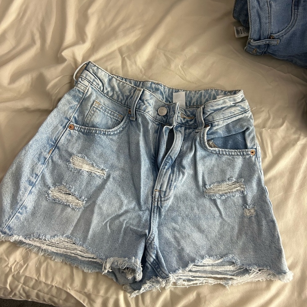 Denim Blue Women's Distressed Shorts